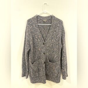 Jcrew wool blend long cardigan with speckled pattern size S